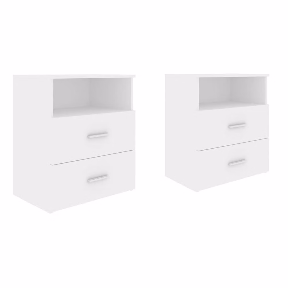 Berkfield Home Modern Wall Mounted Bed Cabinets, 2 Piece Set, White, W: 50 cm, D: 32 cm, H: 60 cm – 2