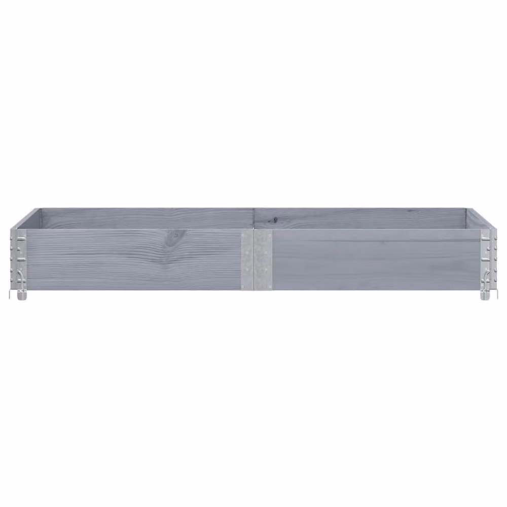 Berkfield Grey Wooden Raised Bed Planter with Galvanised Steel, W: 150 cm, D: 100 cm, H: 21.5 cm – 3