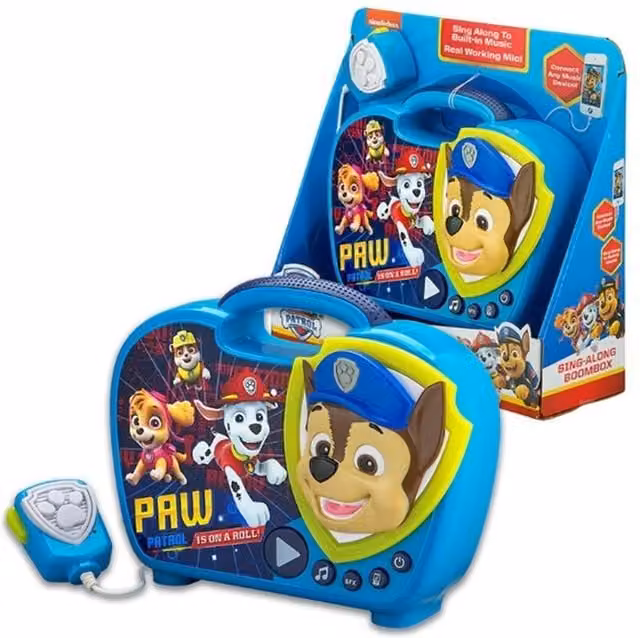 EKIDS Paw Patrol Boombox with Microphone, Blue