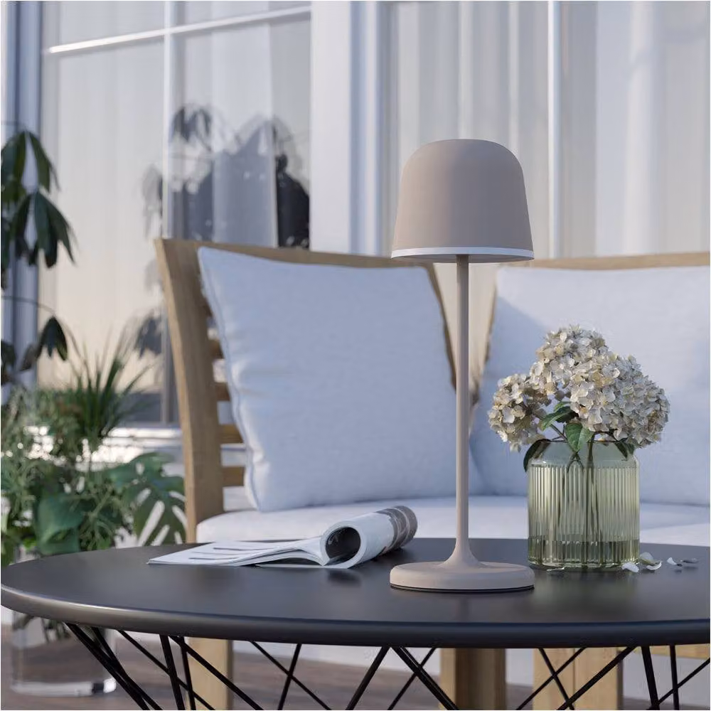 Loops 2 Pack Modern Beige LED Table Lamps with Bulbs Included – 2