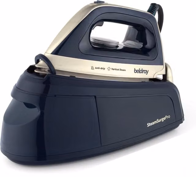 Beldray Steam Station with Removable Water Tank and Anti-Calc Function in Blue