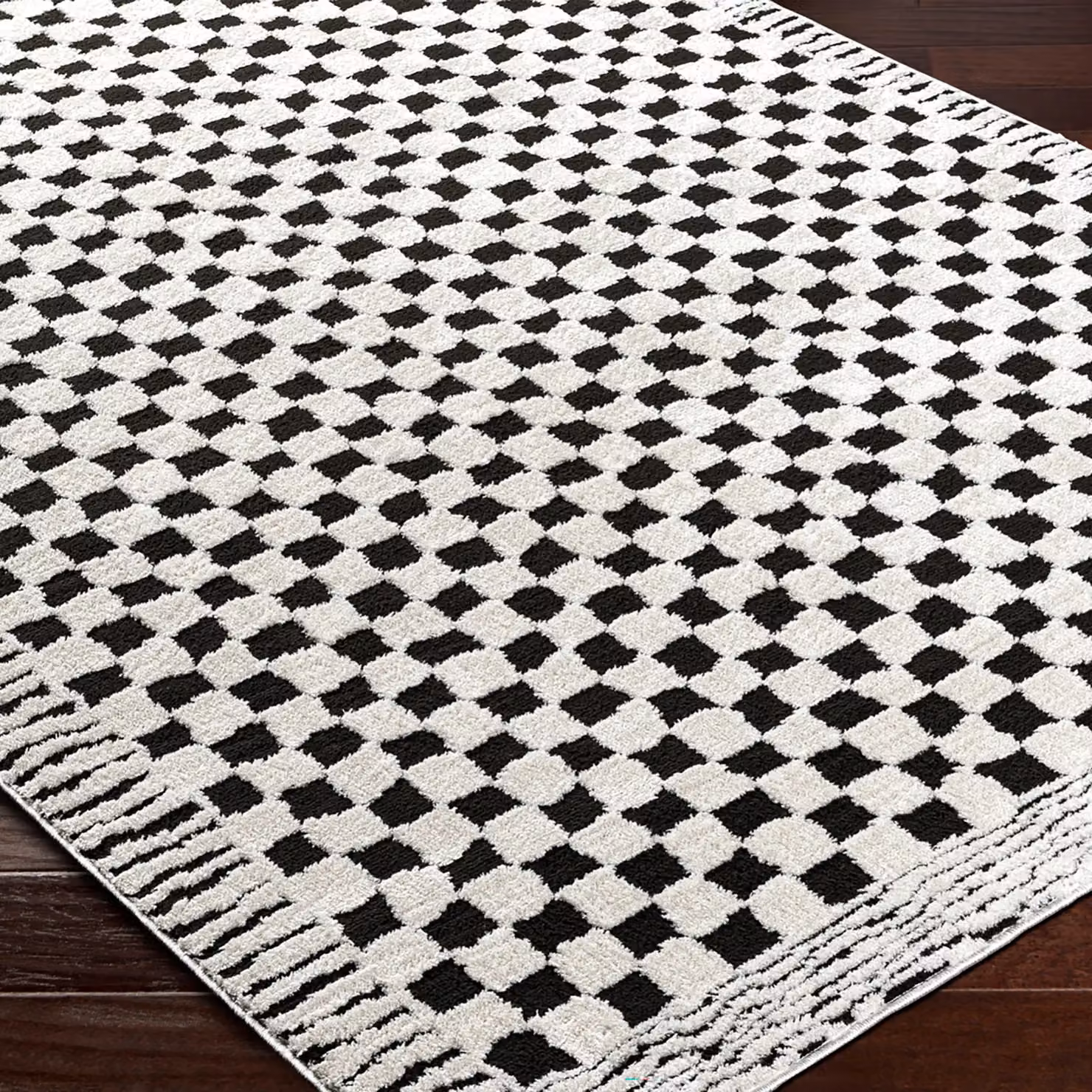 Livabliss Freud Modern High Pile Checkerboard Living and Dining Room Rug in Black and Brown, W: 200 cm, D: 275 cm – 6