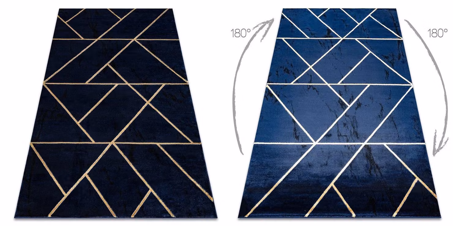 RugsX Emerald Blue Geometric Rectangular Rug W: 80 cm, L: 150 cm – 2