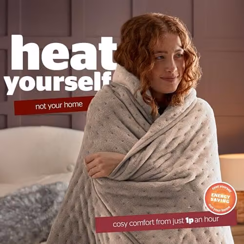 Silentnight Comfort Control Heated Throw Blanket, Luxury Fleece Electric Overblanket in Sand, W/D/H: 120 x 160 cm – 6