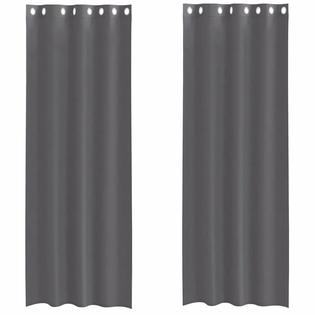 Berkfield Home Voile Curtains with Eyelets, 2 Pack, Grey, W: 140 cm, H: 260 cm – 2