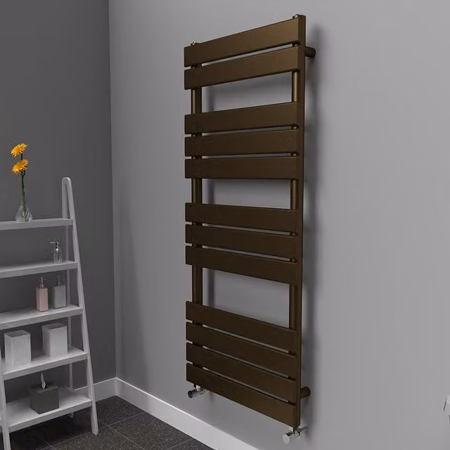 Lux Heat Flat Coloured Steel Towel Radiator in Gold and Brown, W: 50 cm, H: 120 cm