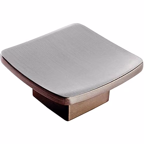 Loops Brushed Silver Square Curved Cupboard Door Knob