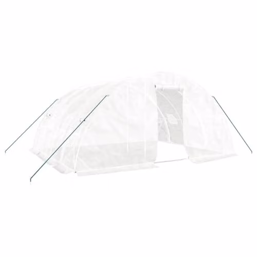 vidaXL Greenhouse with Steel Frame in White, 20 m², W: 5 m, D: 4 m, H: 2.3 m – 1