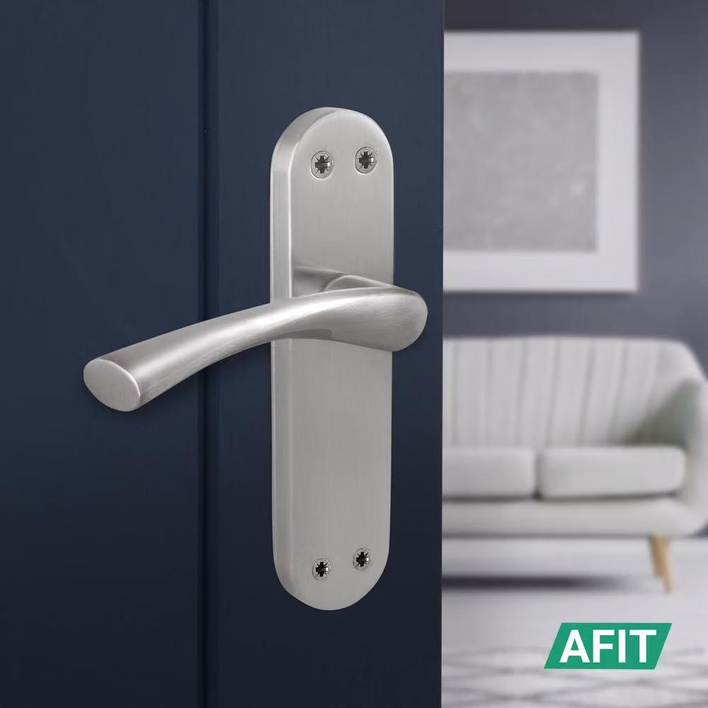 AFIT Novi Satin Nickel Twist Handle Latch Set with Backplate, Silver, 1 Pair, W/D/H: 15.0 x 15.0 x 15.0 cm – 4