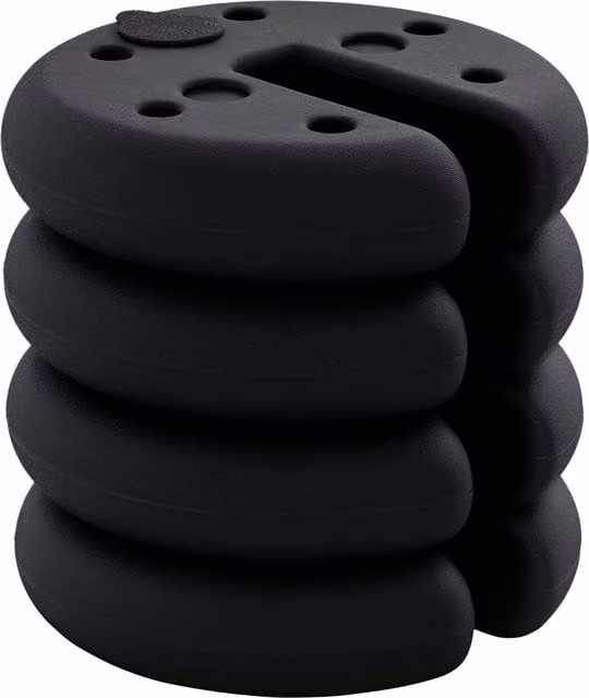 Outsunny Sand Fillable Gazebo Tent Leg Weights, Black, Set of 4 Plastic Weights for Marquee Party Tent Canopies