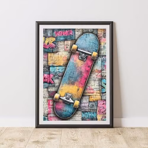 60 Second Makeover Skateboard Graffiti Urban Street Art Paper Poster, Multicolour, W: 21.0 cm, H: 29.7 cm
