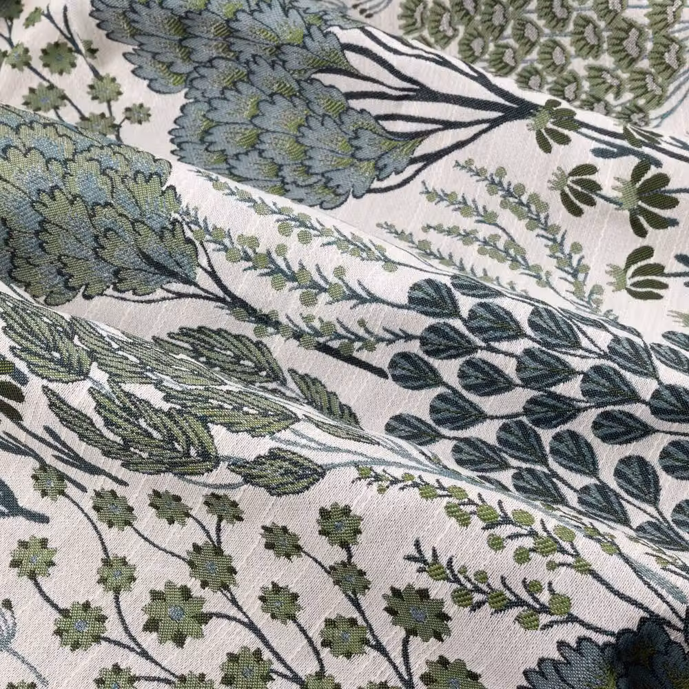 Wylder Ophelia Floral Room Darkening Eyelet Curtain Pair in Green, Width: 117 cm, Drop: 137 cm – 4