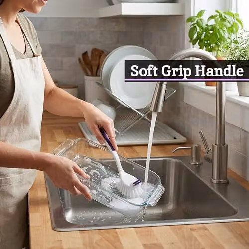 Orsina Soft Grip Dish Brush in Purple and White, W/D/H: 25 x 14 x 1 cm – 5
