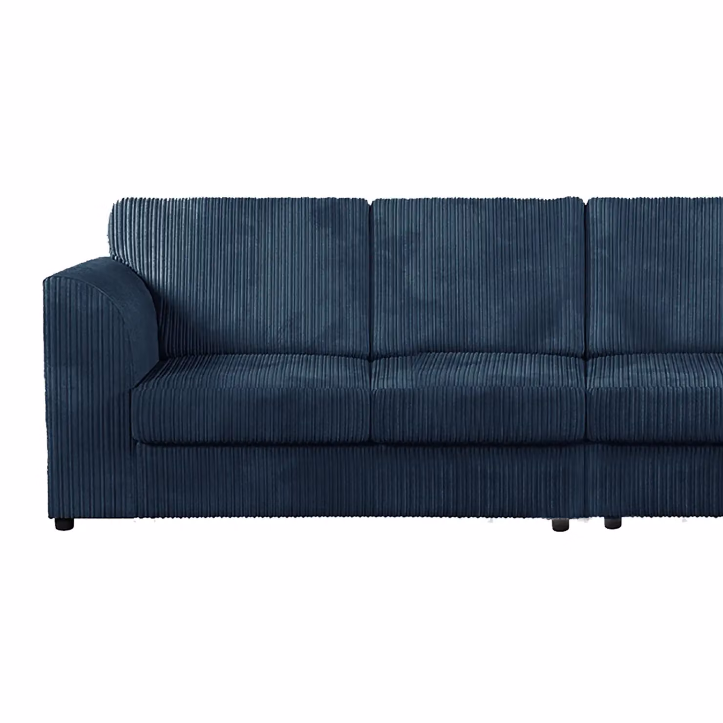 Luxor Living Navy Blue Jumbo Cord 4 Seater Fabric Sofa – 2