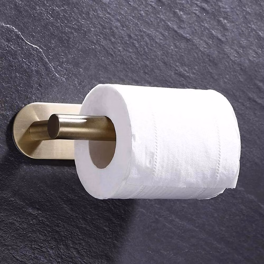PAWNORA Self Adhesive Stainless Steel Toilet Paper Holder, Gold – 3
