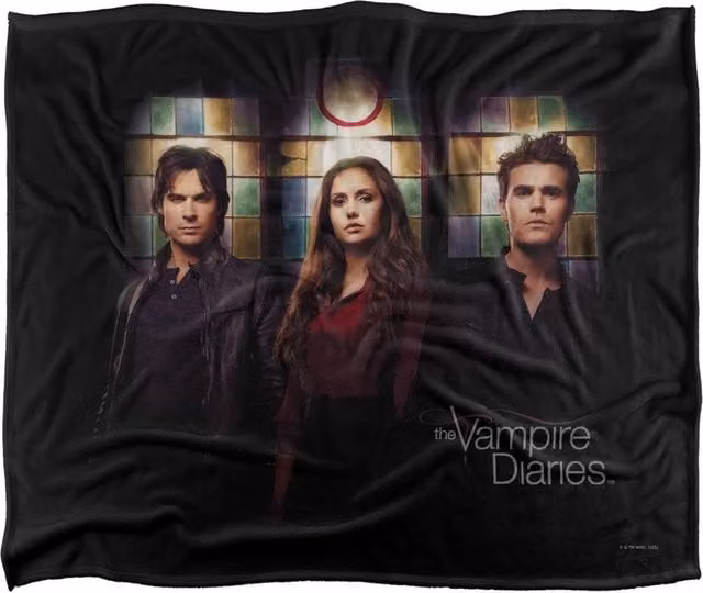 Warner Brothers The Vampire Diaries Stained Windows Silky Touch Super Soft Throw Blanket in White W/D/H: 152.4 x 127.0 cm – 1