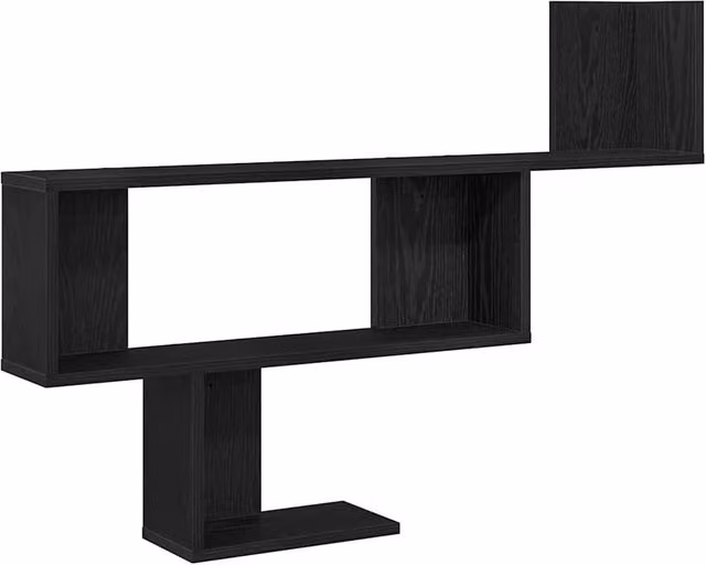 Berkfield Home Wall Mounted Shelf in Black Oak, W/D/H: 100 x 15 x 70 cm – 1