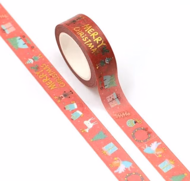 Syntego Merry Christmas Red Washi Paper Tape