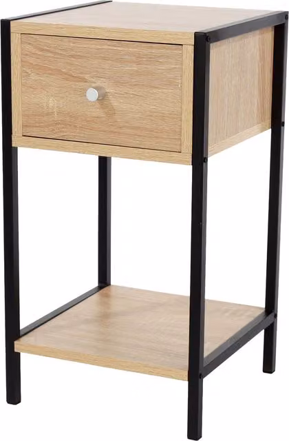 Core Products Industrial Bedside Cabinet in Brown with Black Metal Frame