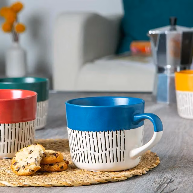 Nicola Spring Ceramic Blue Coffee Mug, 475ml
