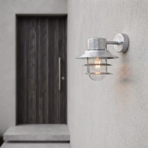 Nordlux Blokhus Down Outdoor Wall Light in Silver Galvanised Steel, IP54, E27 – 3