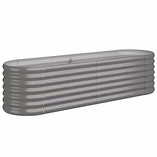 vidaXL Grey Galvanised Steel Garden Raised Bed W/D/H: 152 x 40 x 36 cm – 1
