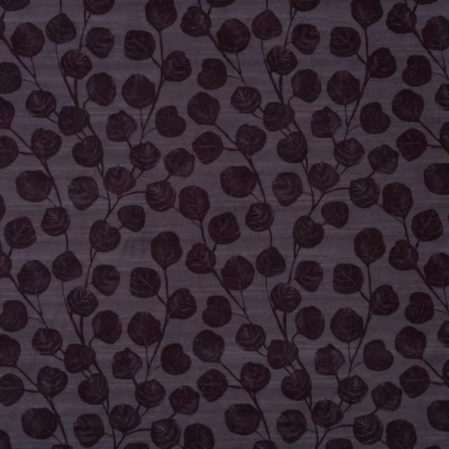 Linda Barker Ursulas Vine Velvet Fabric in Dark Grey