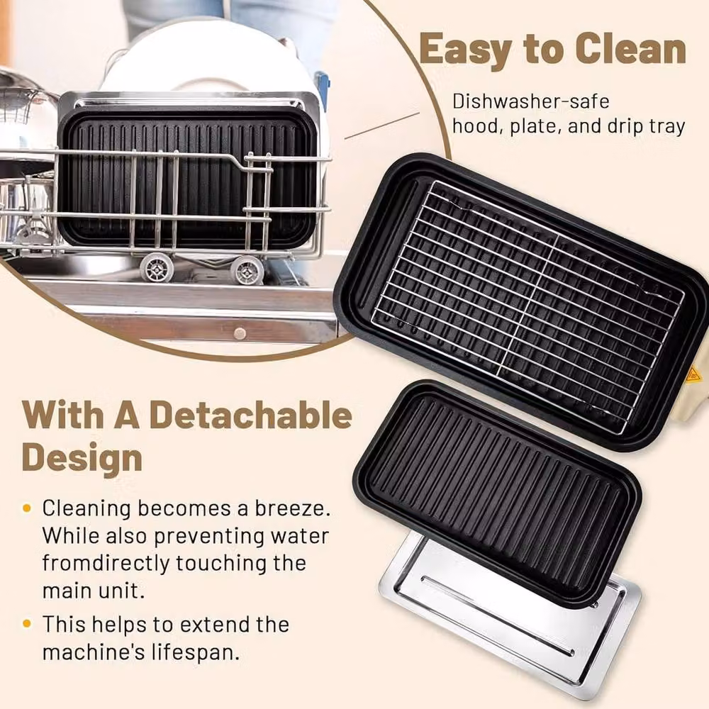 SPETLEK 1600W Electric Barbecue Grill Hot Plate, Multicolour – 3