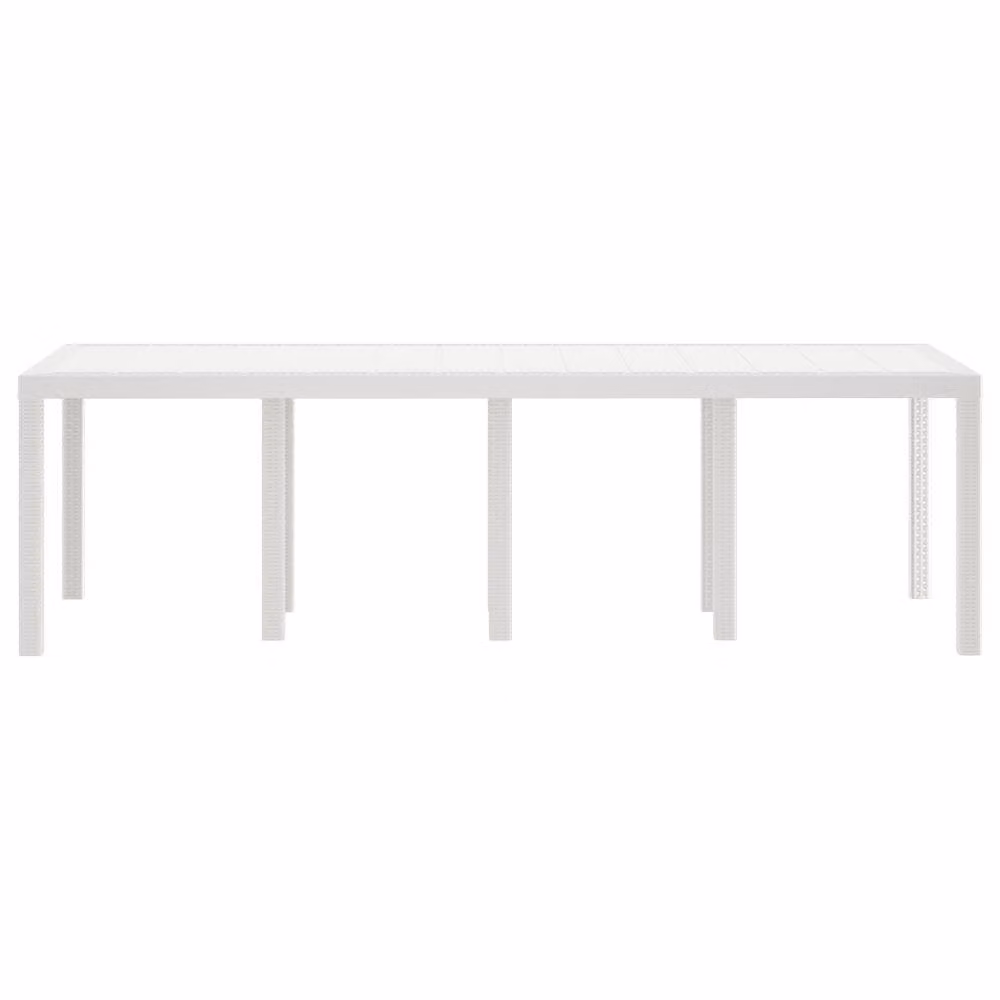 Berkfield Home Extendable White Poly Rattan Garden Table, W: 250 cm, D: 100 cm, H: 73 cm – 2
