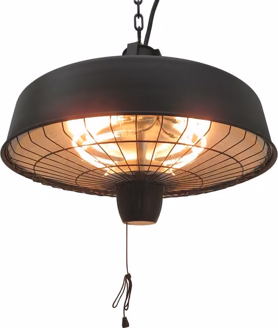 Outsunny Adjustable Infrared Halogen Electric Light Heater, 1000/2500W, Ceiling Hanging Mount, Black – 1