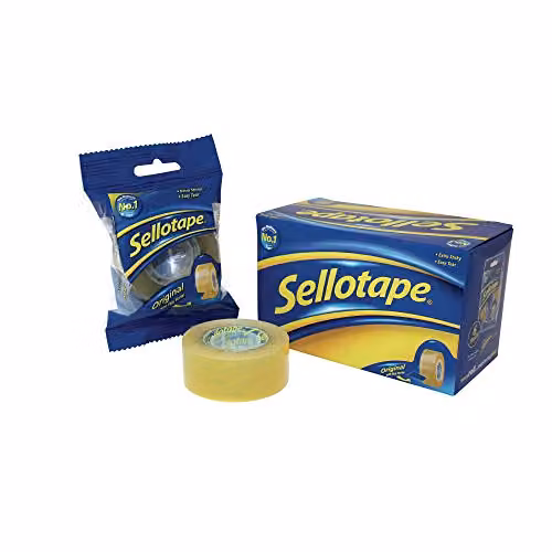 Sellotape Golden Original Clear Film Tape, Pack of 6, W: 24 mm, L: 33 m – 1