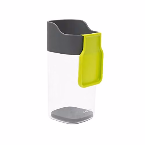 Calitek Kitchen Utensil Holder and Storage Pot with Spoon Rest and Weighted Base in Grey and Green