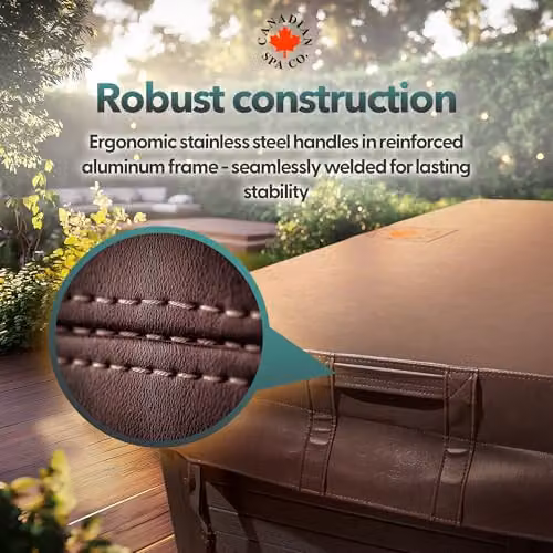 Canadian Spa Co. Square Thermal Hot Tub Cover, Waterproof and UV-Resistant, Brown, W: 208 cm x D: 208 cm – 3