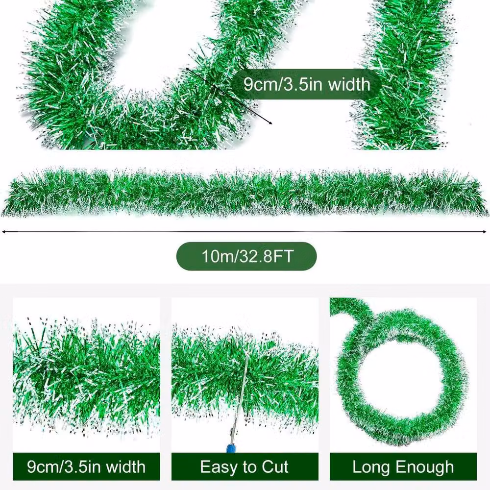 EONLION Green Christmas Tinsel Garland Foliage – 1
