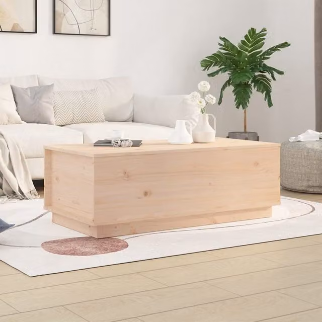 Berkfield Home Rustic Brown Solid Pine Coffee Table with Lift Mechanism W: 100 cm, D: 50 cm, H: 35 cm