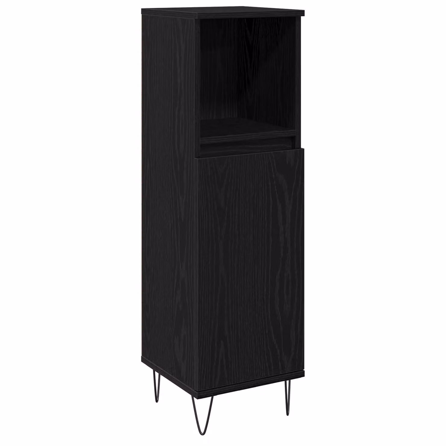 Berkfield Home Modern Black Oak Bathroom Cabinet with Internal Shelves and Hinged Doors, W/D/H: 30 x 30 x 100 cm – 2
