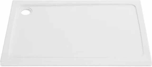 Clifton Rectangular Stone Resin Shower Tray, White, W: 100 cm, D: 90 cm