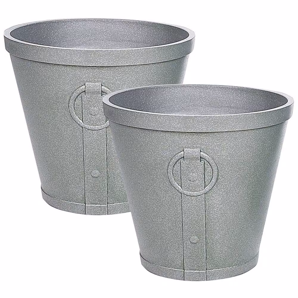 Wyld and Coco Grey Fibre Clay Planter Tub, W: 45 cm, D: 41 cm – 2