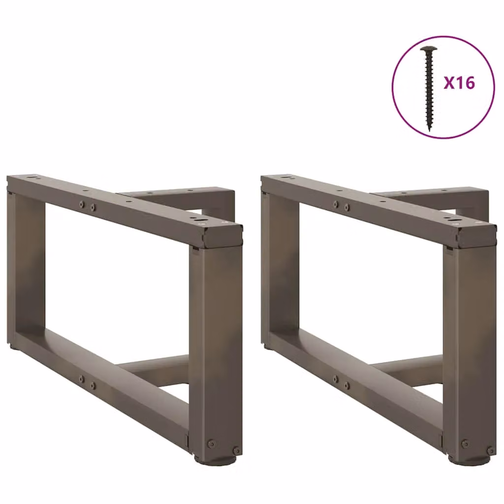 Berkfield Home T-Shaped Coffee Table Legs, 2 Pieces, Natural Steel, W: 60 cm, D: 25 cm, H: 30-31 cm – 2