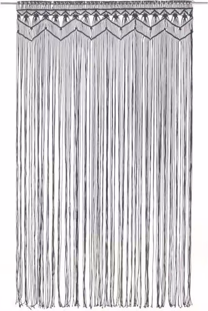 Berkfield Home Macrame Curtain in Anthracite Grey, W: 140 cm, H: 240 cm