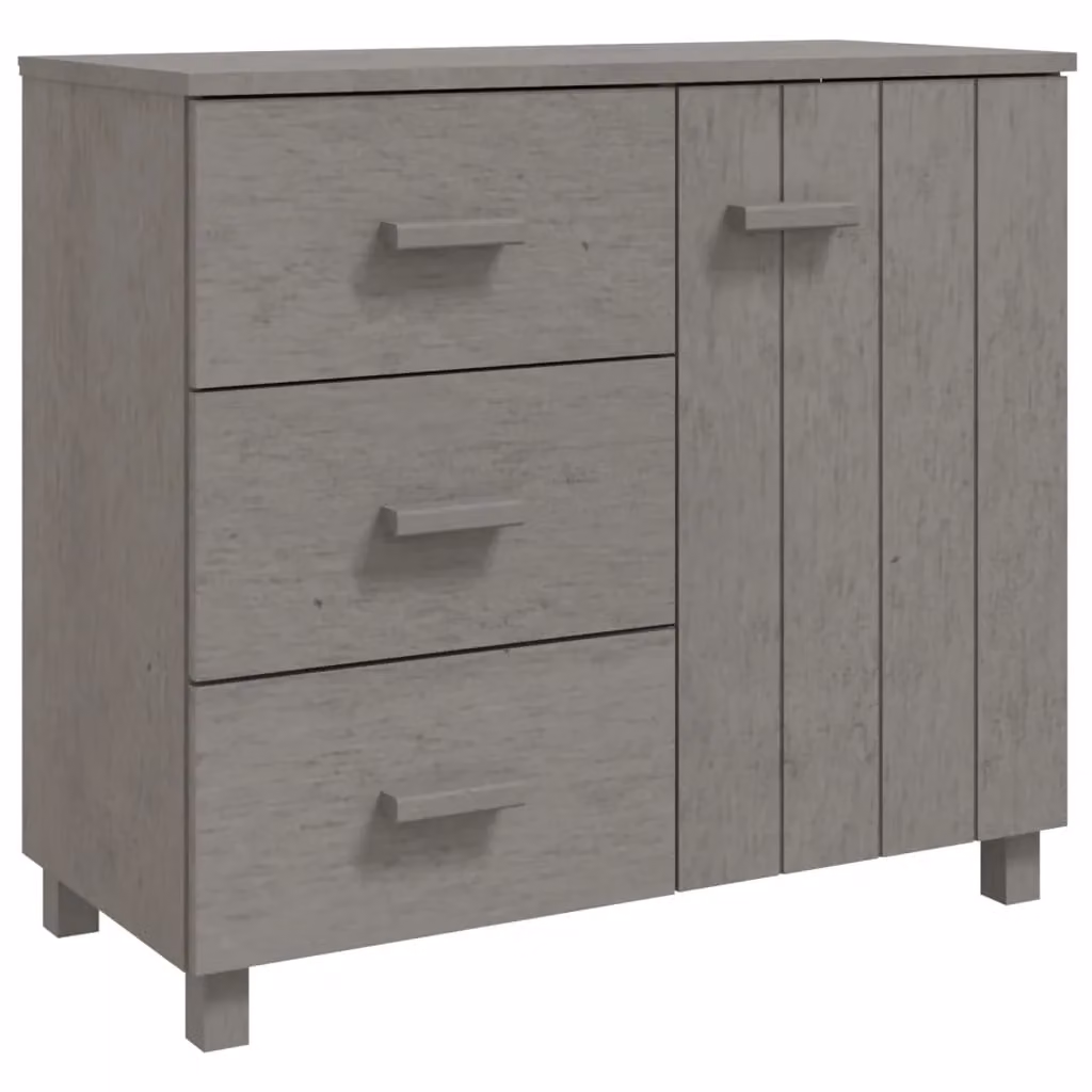 Berkfield Home HAMAR Sideboard in Light Grey Solid Pinewood, W/D/H: 90 x 40 x 80 cm – 2