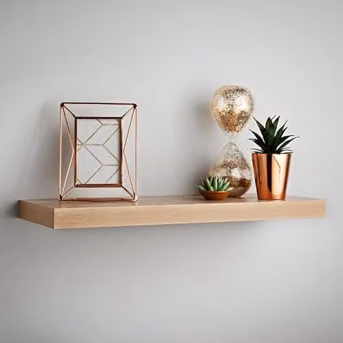 SPOT ON DEALZ Rustic Brown Floating Wall Shelf with Hidden Brackets, Width: 60 cm – 2