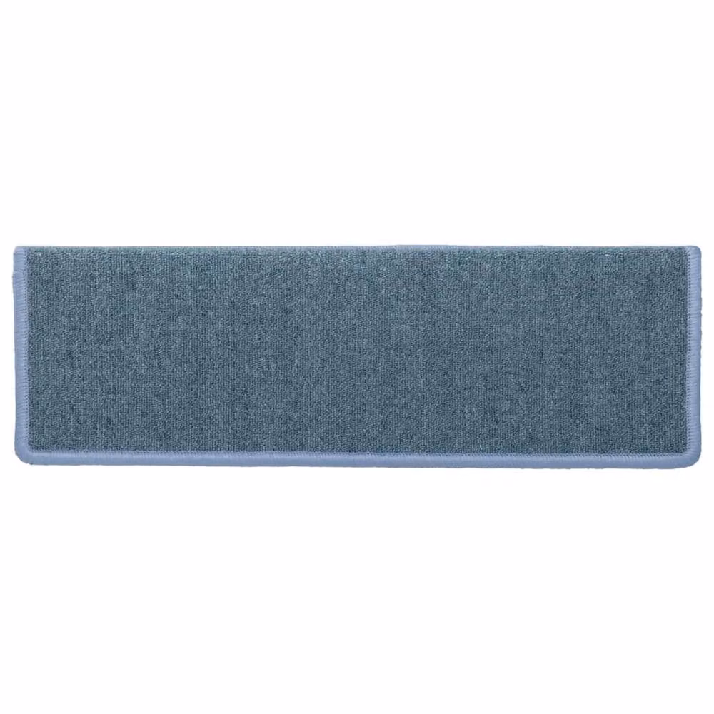 Berkfield Home Self-Adhesive Carpet Stair Treads, 15 Pieces, Blue, W: 65 cm, D: 21 cm, H: 4 cm – 3