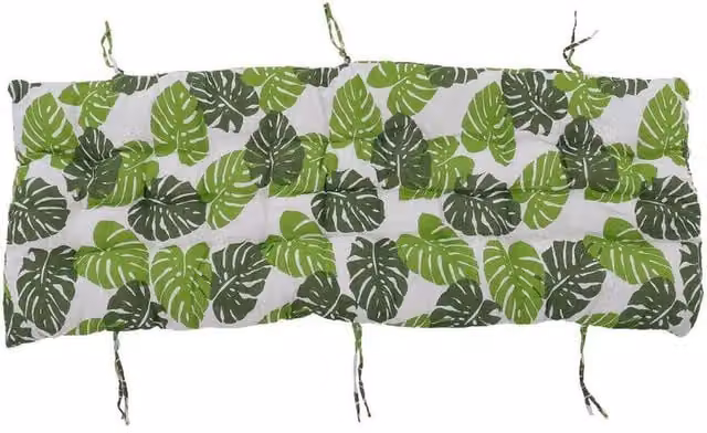 Kelvenix Tropical Banana Leaves Garden Bench Cushion in Green, W/D/H: 160 x 50 x 8 cm