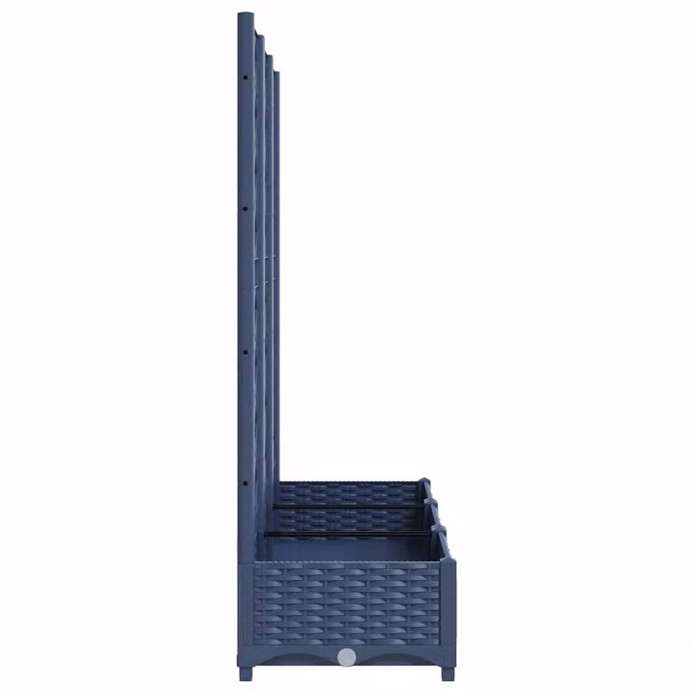 Berkfield Home Garden Planter with Trellis in Dark Grey, W/D/H: 120 x 40 x 121.5 cm – 4
