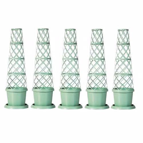 Garden Gear Plant Pot Tower Planter and Flower Climbing Frame, Pistachio Green, Height: 130 cm