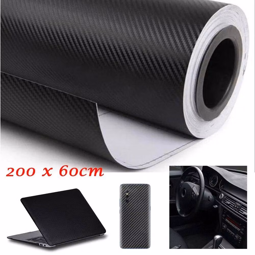FLAVORA 3D Carbon Fiber Vinyl Wrap Film in Black, W/D/H: 60 cm x 200 cm x 0.12 cm – 2
