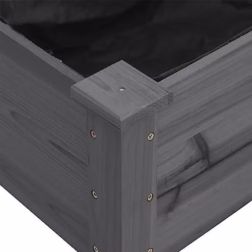 vidaXL Grey Solid Wood Fir Planter with Liner W: 161 cm, D: 45 cm, H: 76 cm – 4