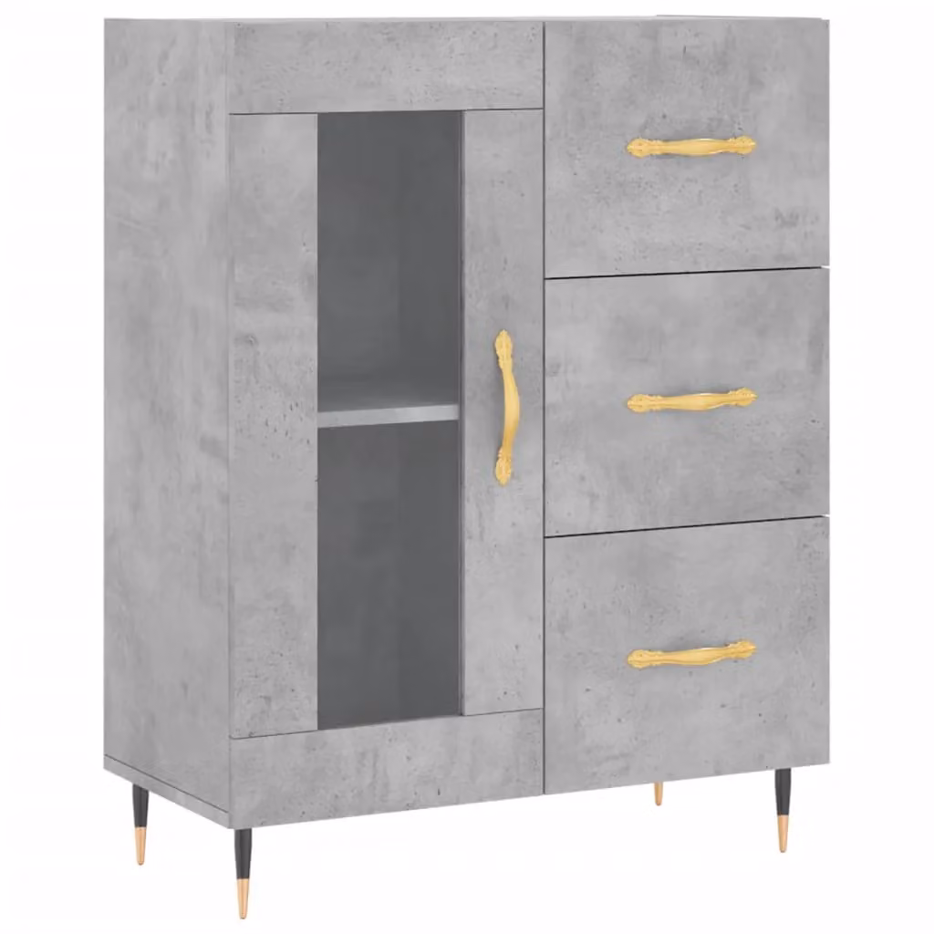 Berkfield Home Sideboard in Concrete Grey, W/D/H: 69.5 x 34 x 90 cm – 2