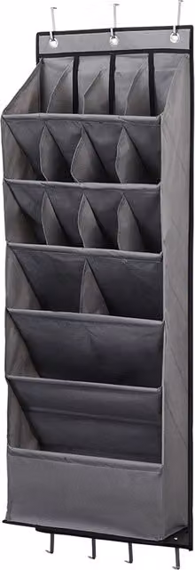 Living and Home Door Hanging Shoe and Bag Organiser in Grey – 1